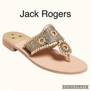 Jack Rogers Navajo gold sparkle thong sandals